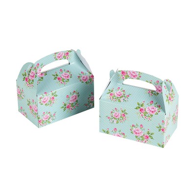 High quality biodegradable flower print paper party favor boxes paper gift box for candy