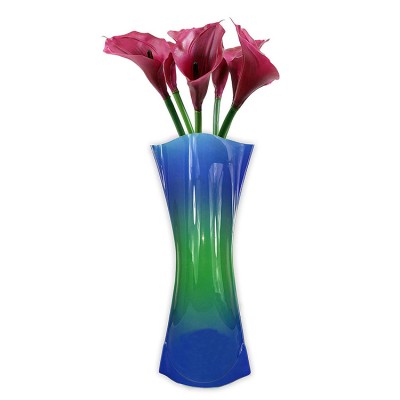 Cheap durable colored plastic foldable flower vase for fresh flower arrangements