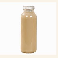 Straight Side Milk Tea Glas Bottle Beverage Juice Bottle With Cork Lid