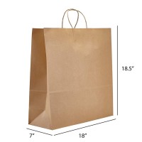 Custom size natural kraft paper gift tote bag paper handle bag for shopping