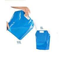 High quality camping large reusable folding stand up water bag 10l with handle