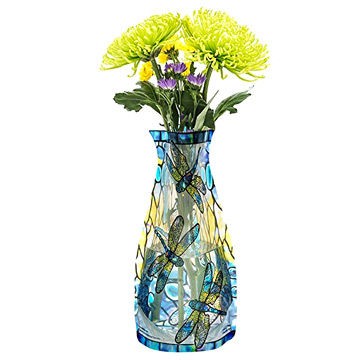 High quality OEM logo printed collapsible elegant plastic flower vase for gift