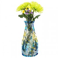 High quality OEM logo printed collapsible elegant plastic flower vase for gift