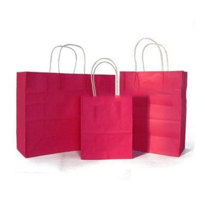 Colored Kraft Paper Bag With Handles Shopping Packaging