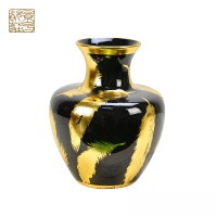 Flower vase home decor painting designs black and gold luxury ceramic antique vase