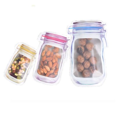 Food Saver Reusable Plastic Bags Kitchen Organizer Packaging Bag Standing Fresh Food Pouch Bags Snack Sandwich Storage Bags